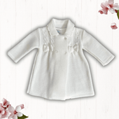 Sardon Baby Girl White Knitted Coat